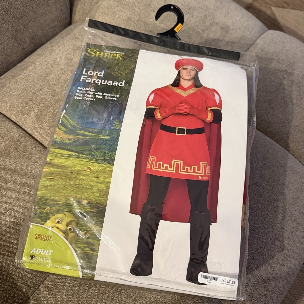 Spirit Halloween Lord Farquaad Costume SMALL Adult Shrek Villain Outfit Cosplay
